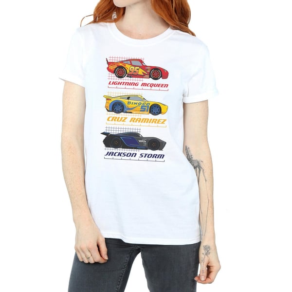 Disney Womens/Ladies Cars Racer Profile Cotton Boyfriend T-Shirt