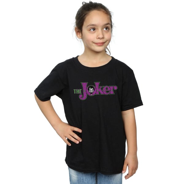DC Comics Girls The Joker Crackle Logo Cotton T-Shirt