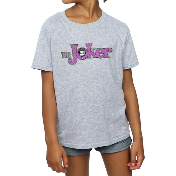 DC Comics Girls The Joker Crackle Logo Cotton T-Shirt