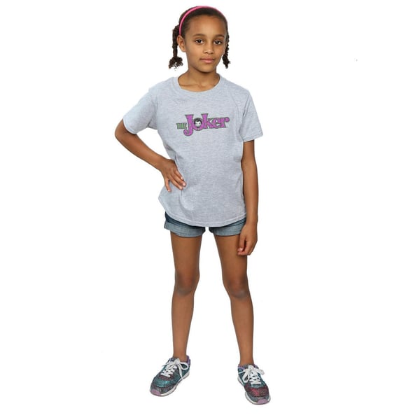 DC Comics Girls The Joker Crackle Logo Cotton T-Shirt