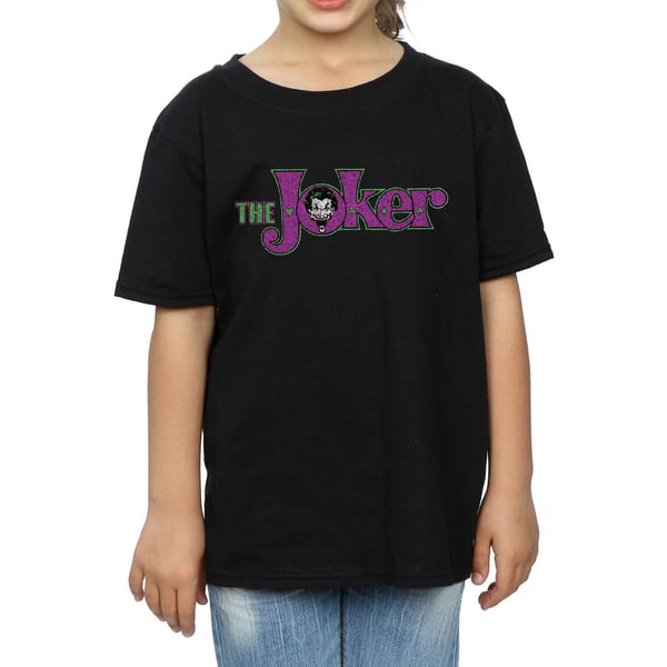 DC Comics Girls The Joker Crackle Logo Cotton T-Shirt
