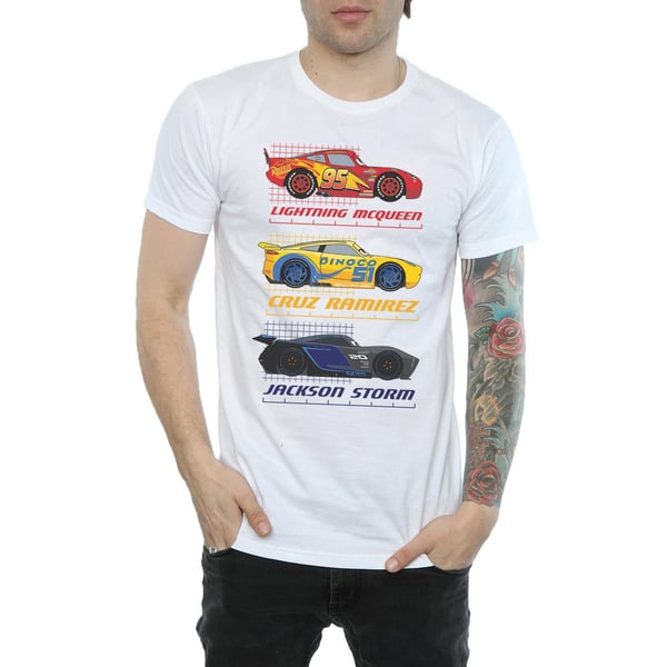 Autot Miesten Racer Profile -puuvillapaita