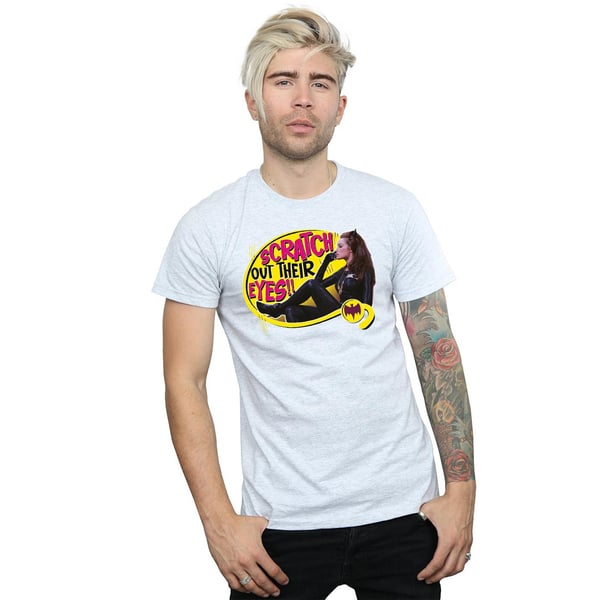 DC Comics Mens Batman TV Series Catwoman Scratch T-Shirt