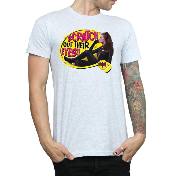 DC Comics Mens Batman TV Series Catwoman Scratch T-Shirt