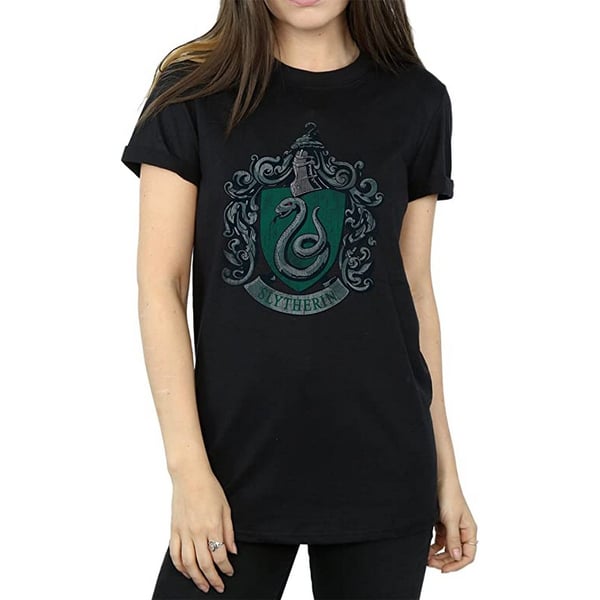 Harry Potter Naisten/Naisten Slytherin Puuvillainen Boyfriend T-paita