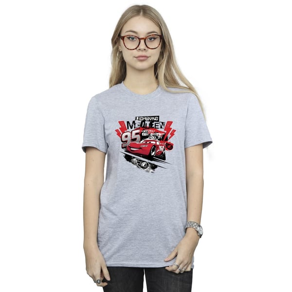 Disney Womens/Ladies Cars Lightning McQueen Collage Cotton Boyfriend T-Shirt