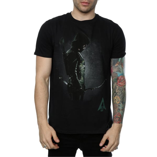 Green Arrow Mens Hooded Focus Cotton T-Shirt