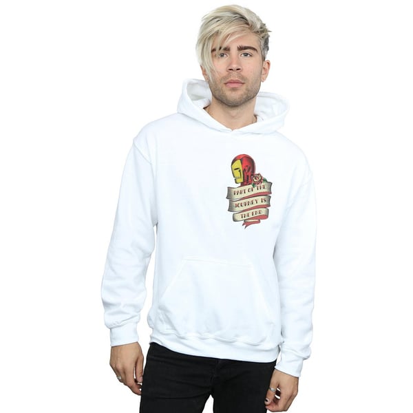 Marvel Mens Iron Man Tattoo Journey Breast Print Hoodie