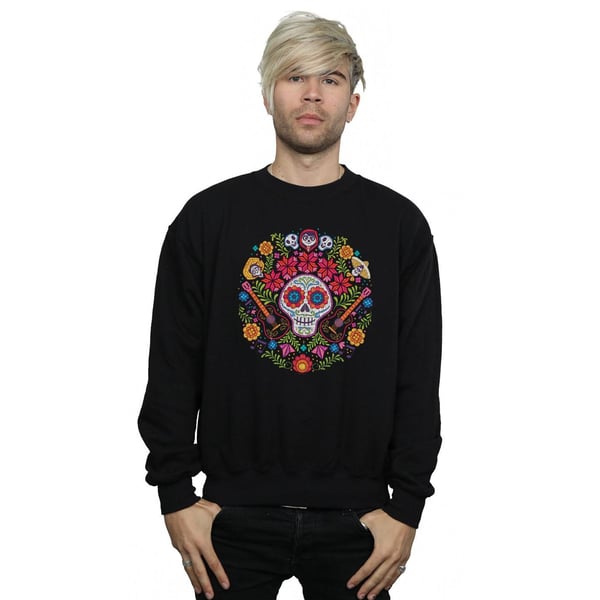 Disney Mens Coco Embroidered Skull Print Sweatshirt