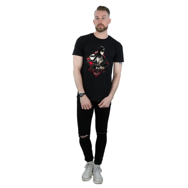 DC Comics Mens Batman TV Series Character Skyline T-Shirt