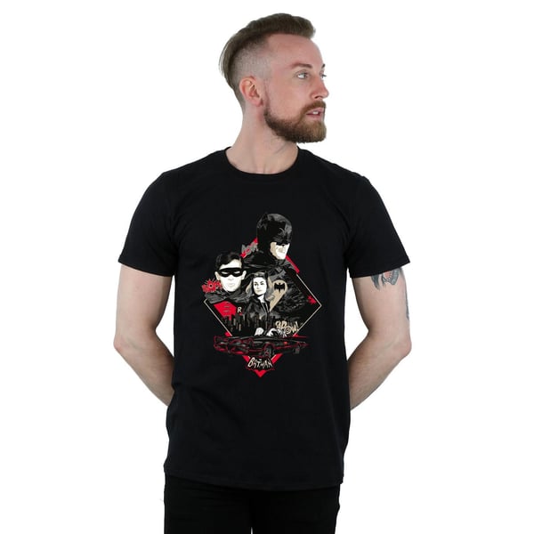 DC Comics Mens Batman TV Series Character Skyline T-Shirt