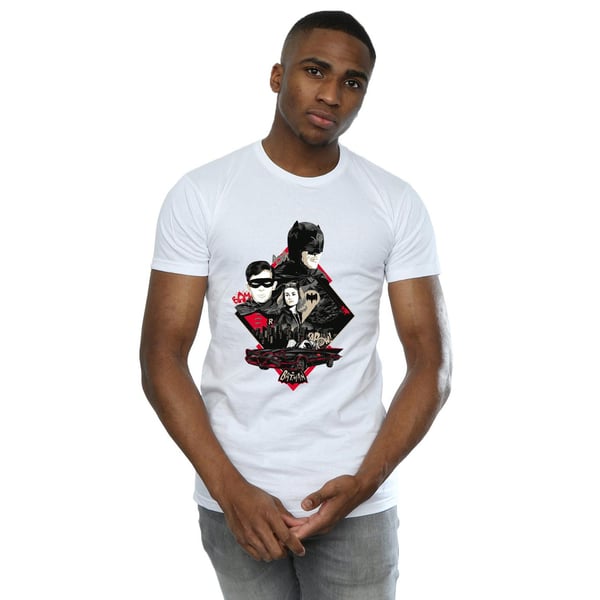 DC Comics Mens Batman TV Series Character Skyline T-Shirt