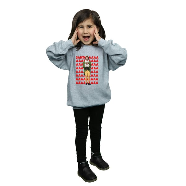 Elf Girls Buddy Santa Scream Sweatshirt