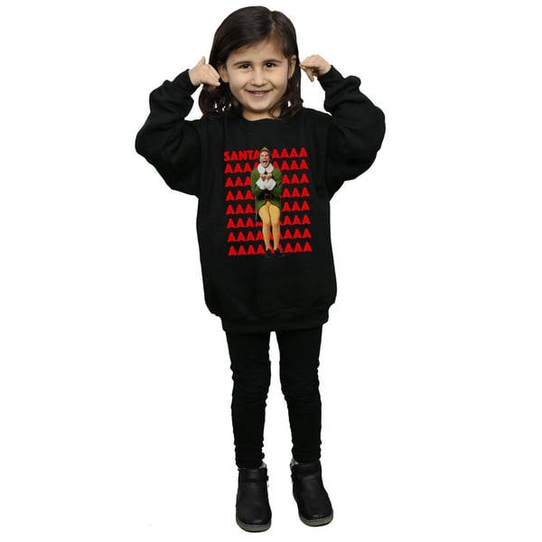 Elf Girls Buddy Santa Scream Sweatshirt