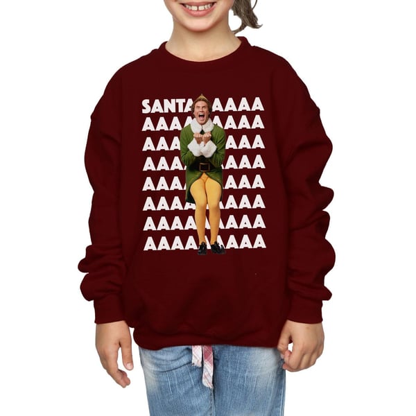 Elf Girls Buddy Santa Scream Sweatshirt