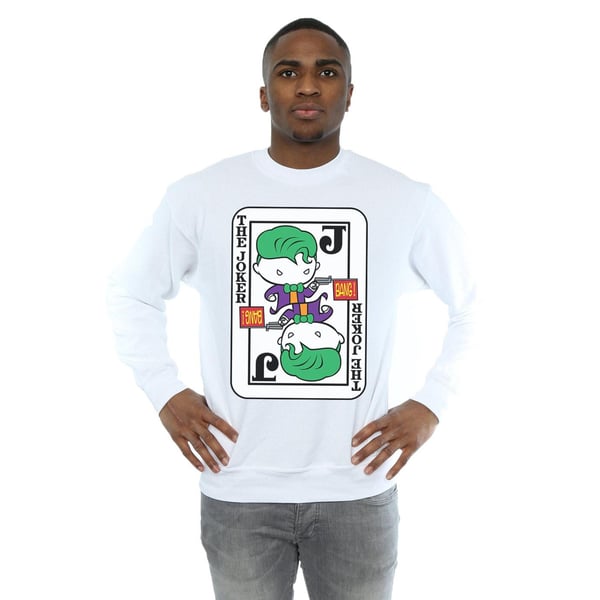 DC Comics Mens Chibi Joker Playing Card Sweatshirt
