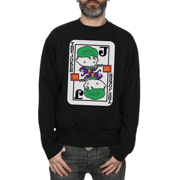 DC Comics Mens Chibi Joker Playing Card Sweatshirt