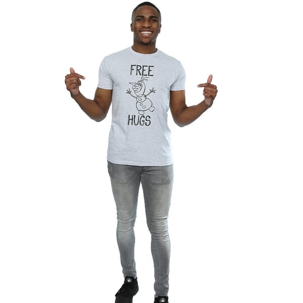 Frozen Mens Free Hugs Olaf Heather T-Shirt