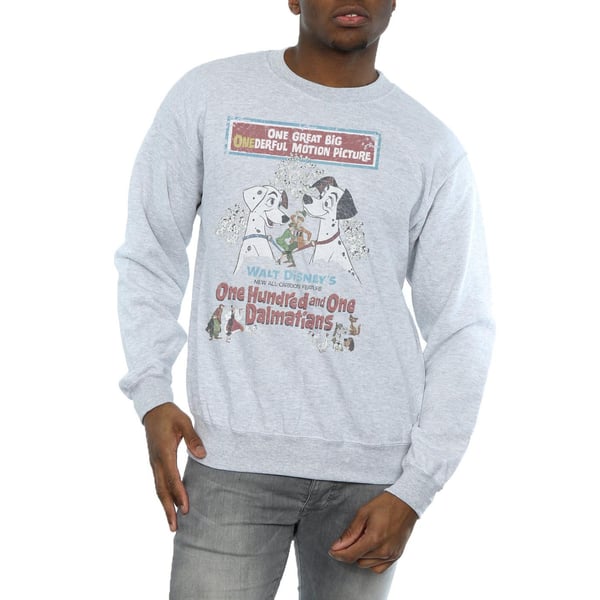 Disney Mens 101 Dalmatians Retro Poster Sweatshirt