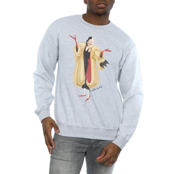 Disney Mens 101 Dalmatians Classic Cruella De Vil Sweatshirt