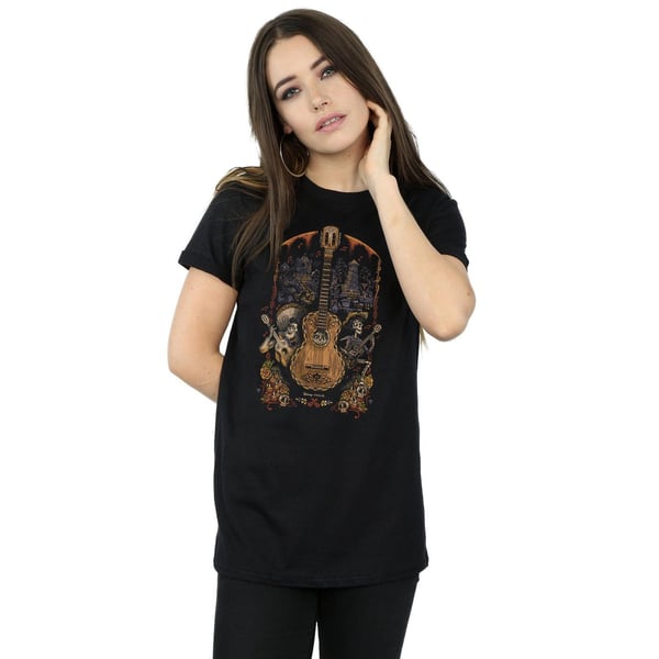 Disney Womens/Ladies Coco Guitar Poster Cotton Boyfriend T-Shirt