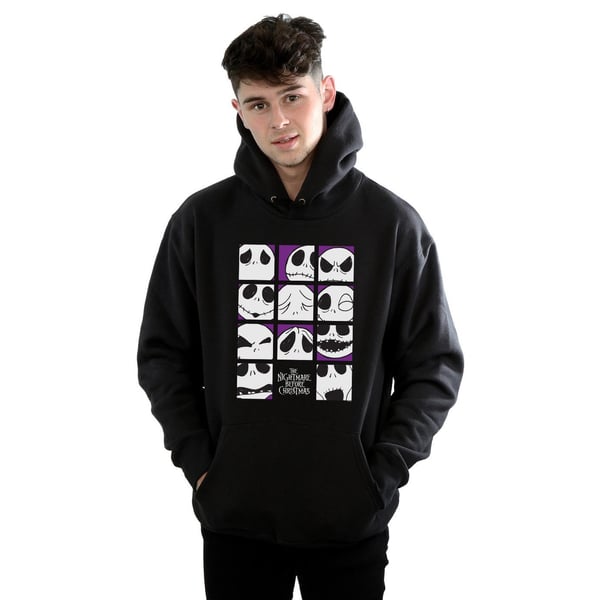 Disney Mens Nightmare Before Christmas Many Faces Of Jack Squares Hoodie