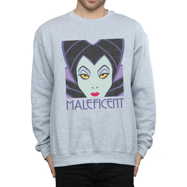 Disney Mens Maleficent Cropped Head Sweatshirt