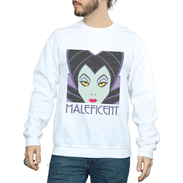 Disney Mens Maleficent Cropped Head Sweatshirt