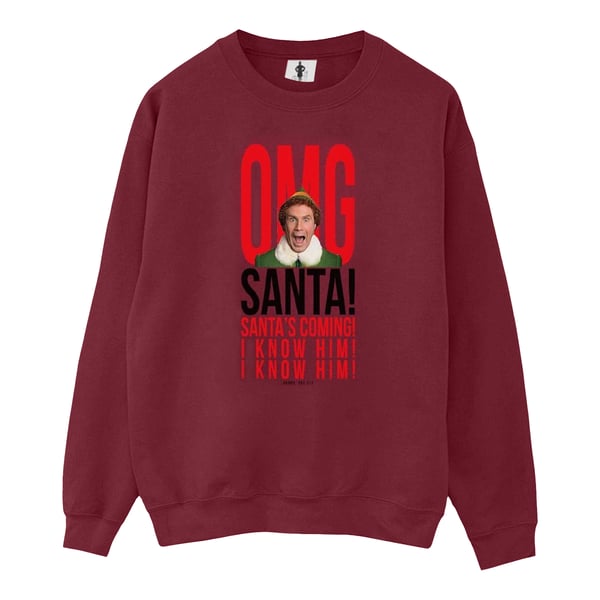 Elf Womens/Ladies OMG Santa I Know Him Sweatshirt