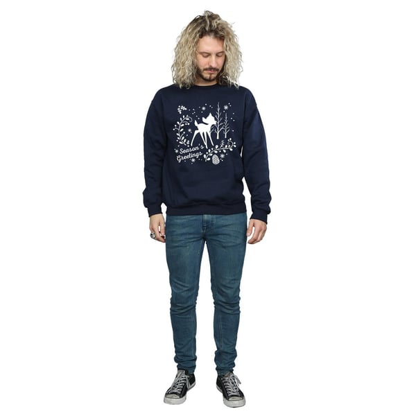 Disney Mens Bambi Christmas Greetings Sweatshirt