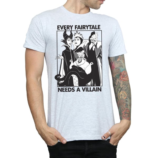 Disney Mens Every Fairy Tale Needs A Villain Cotton T-Shirt