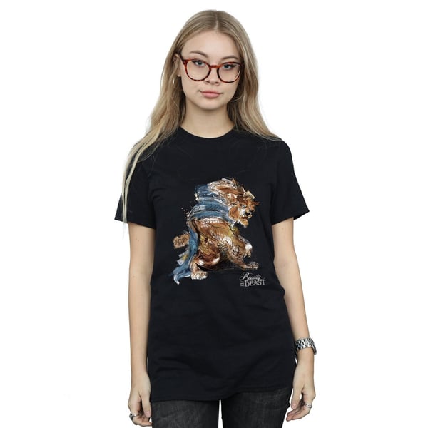 Disney Womens/Ladies Beauty And The Beast Beast Sketch Cotton Boyfriend T-Shirt
