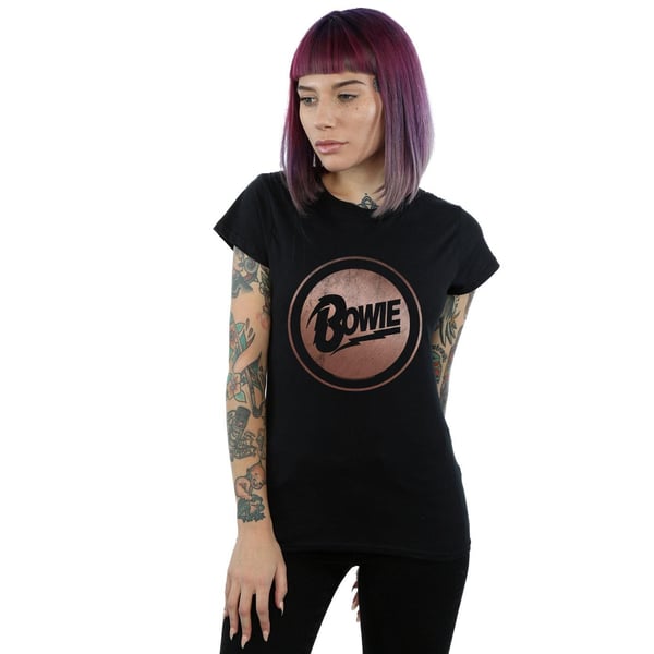 David Bowie Womens/Ladies Rose Gold Circle Cotton T-Shirt