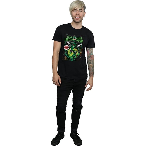 DC Comics Mens Green Lantern & Green Arrow Comic Cover Cotton T-Shirt