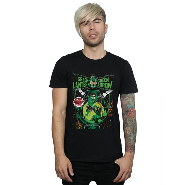 DC Comics Mens Green Lantern & Green Arrow Comic Cover Cotton T-Shirt