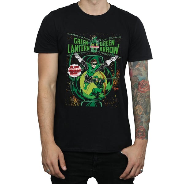 DC Comics Mens Green Lantern & Green Arrow Comic Cover Cotton T-Shirt