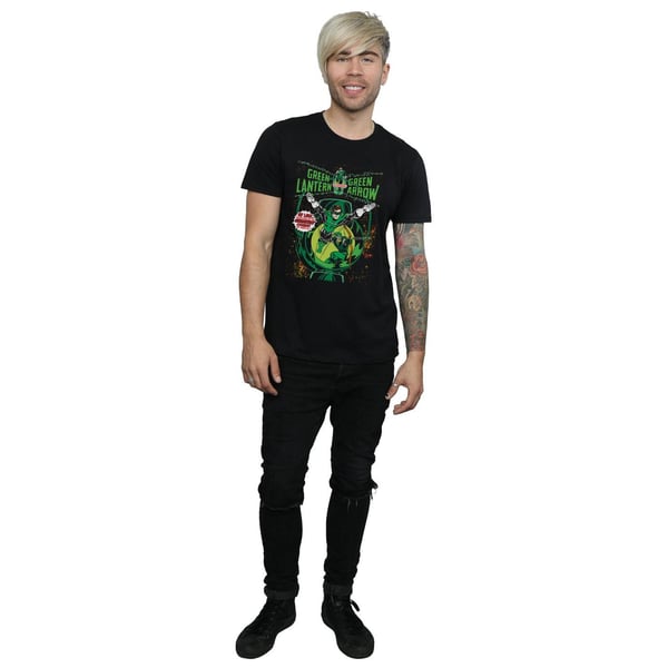 DC Comics Mens Green Lantern & Green Arrow Comic Cover Cotton T-Shirt