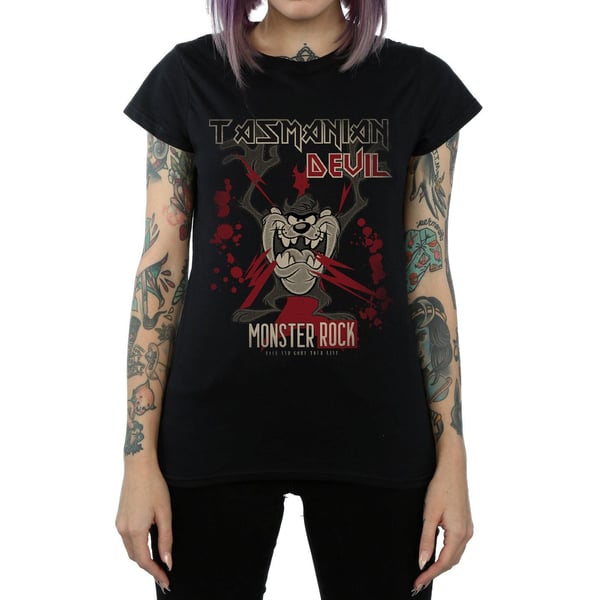 Looney Tunes Womens/Ladies Monster Rock Tasmanian Devil Cotton T-Shirt