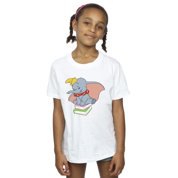 Disney Girls Dumbo Sitting On Books Cotton T-Shirt