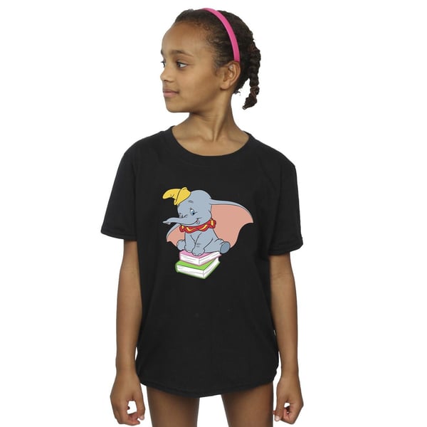 Disney Girls Dumbo Sitting On Books Cotton T-Shirt