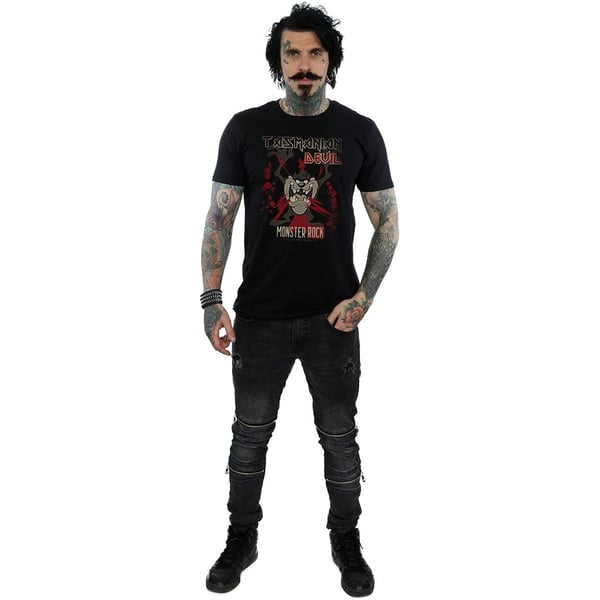 Looney Tunes Mens Monster Rock Tasmanian Devil Cotton T-Shirt
