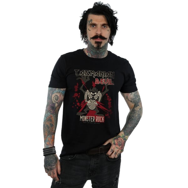 Looney Tunes Mens Monster Rock Tasmanian Devil Cotton T-Shirt