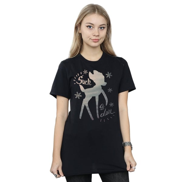 Disney Womens/Ladies Bambi Winter Deer Cotton Boyfriend T-Shirt