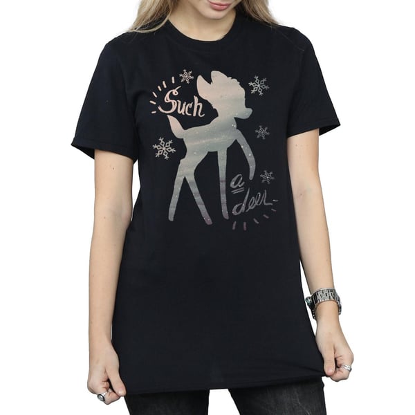 Disney Womens/Ladies Bambi Winter Deer Cotton Boyfriend T-Shirt