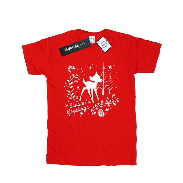 Disney Womens/Ladies Bambi Christmas Greetings Cotton Boyfriend T-Shirt
