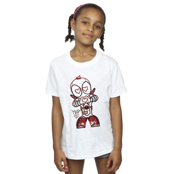 Marvel Girls Deadpool Love Beam Line Cotton T-Shirt
