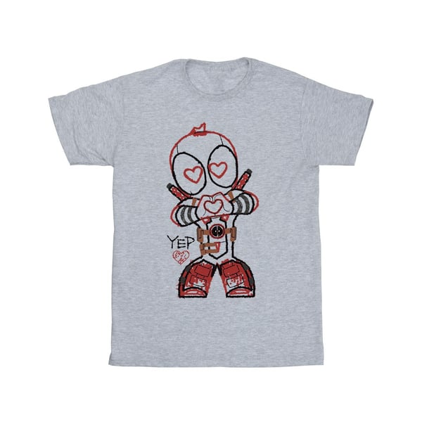 Marvel Girls Deadpool Love Beam Line -puuvillainen T-paita