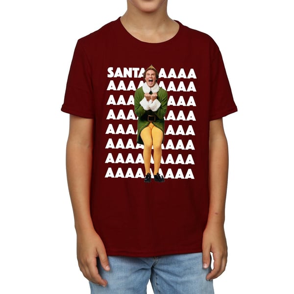 Elf Boys Buddy Santa Scream T-Shirt