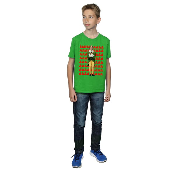 Elf Boys Buddy Santa Scream T-Shirt