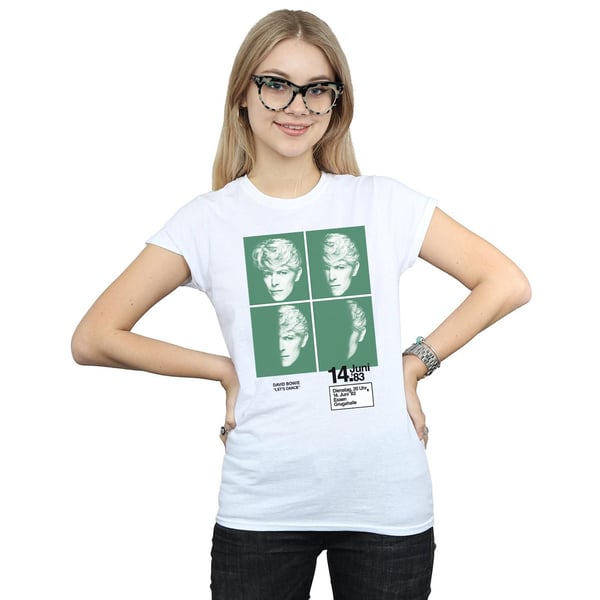 David Bowie Womens/Ladies 1983 Concert Poster Cotton T-Shirt